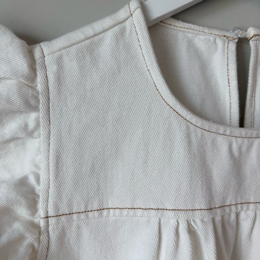 Jacquie the label | Cream Ecru Denim Tiered Western Cowgirl Dress Size Large - Picture 4 of 9